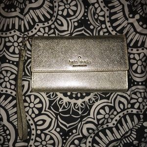 Gold Kate Spade Wristlet